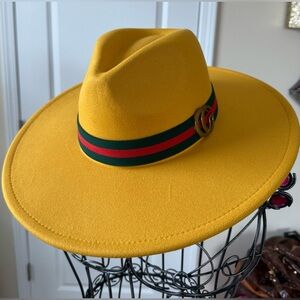 ODiva  Mustard Fedora Hat